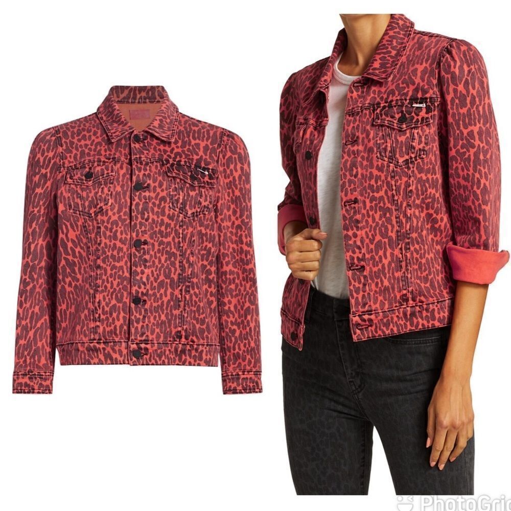 NEW MOTHER The Puffy Bruiser Jacket in Radioactive Paws Leopard Small